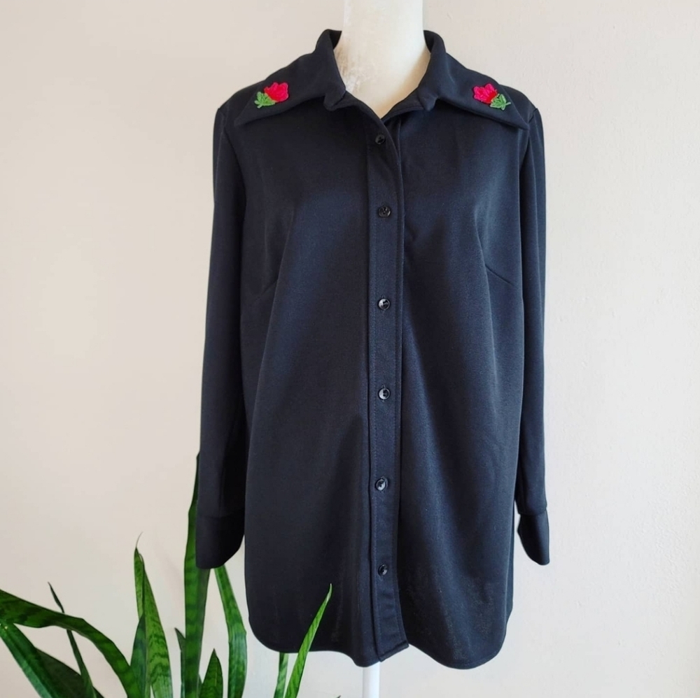 VTG 70s Sears Fashions Button-Up Appliqué Shirt